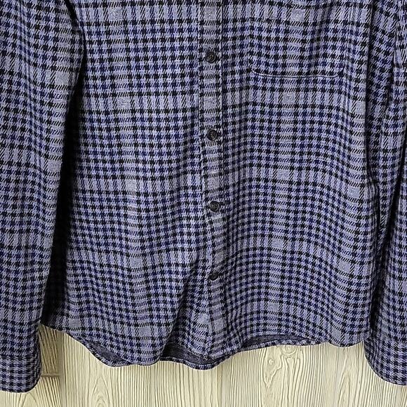Express Blue Plaid Button Down Long Sleeve Flannel Shirt Mens Size Medium NWT - Picture 3 of 10